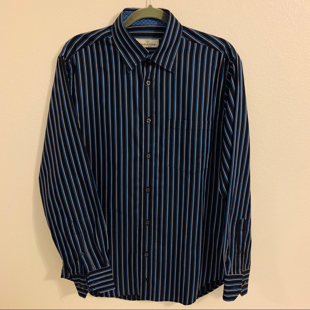 3 Bugatchi Uomo Mens Long Sleeve Medium Shirts - Picture 2 of 12